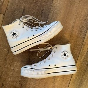 Women's Converse Chuck Taylor All Star Lift Platform White Leather Size 8.5